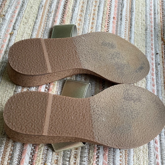 André Assous Gwenn Two Tone Metallic Cork Wedges Size 8 M - Picture 5 of 11